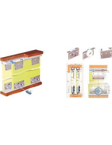 Mecanism pentru usi glisante SKM-80AY (2 USI)