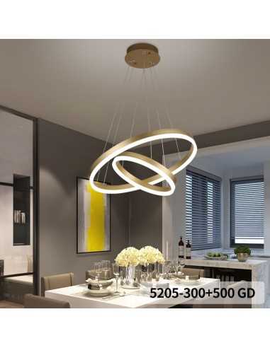 Lustra LED Minimalist Ring cu Telecomanda, wifi 2.4G Gold lumina rece, calda, neutra, intensitate reglabila